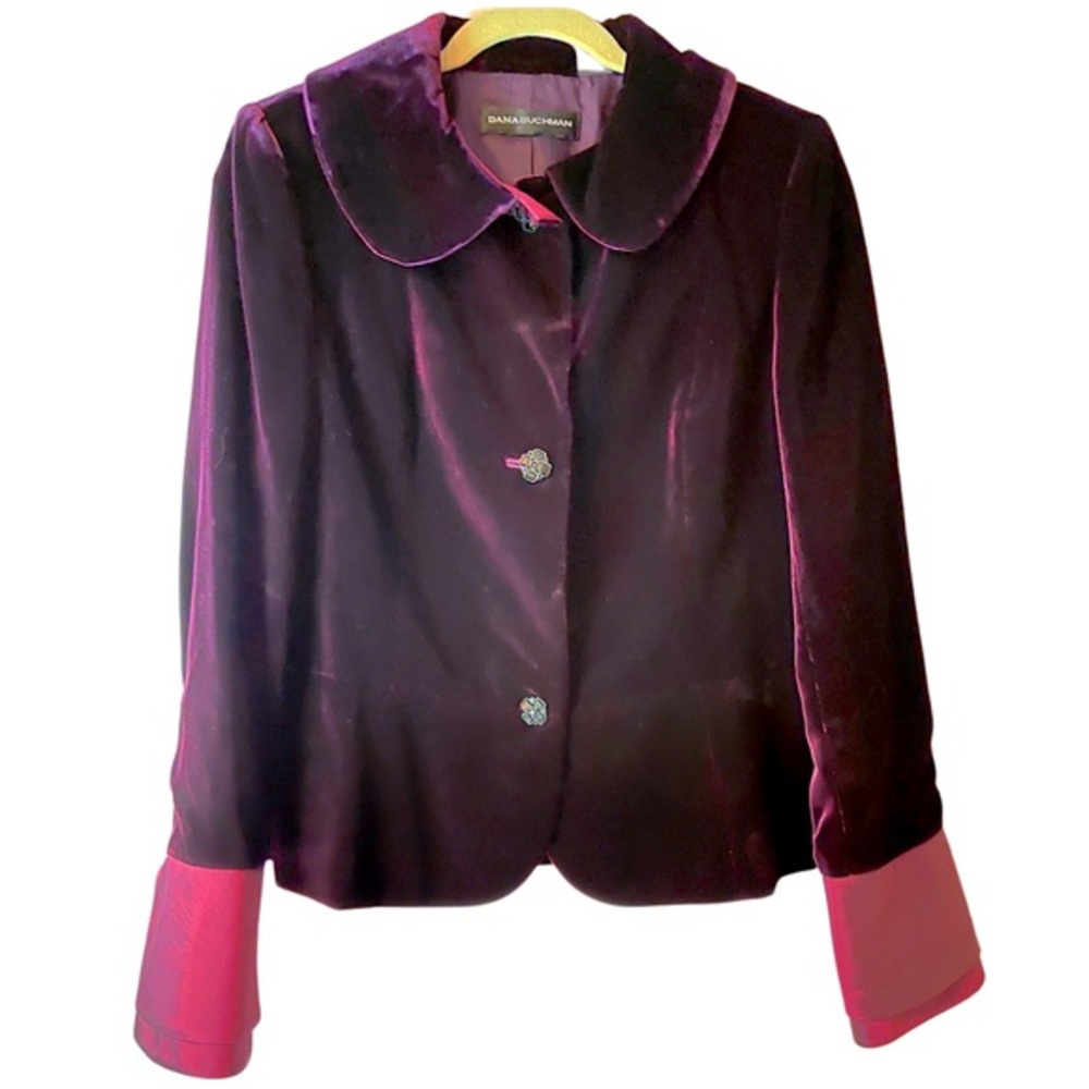 DANA BUCHMAN purple velvet jacket size‎ 6